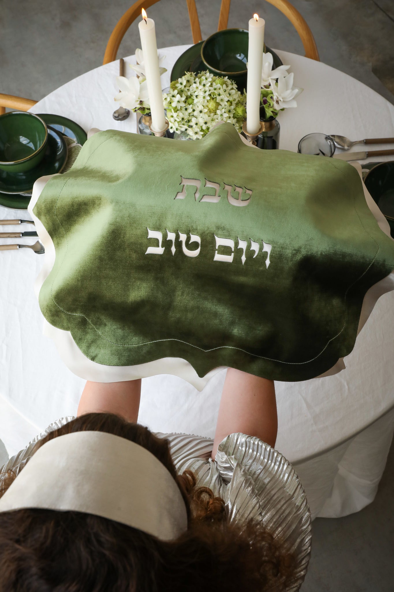 Chandelier Velvet Challah Cover